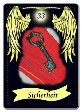 Lenormandkarten 33 Schlüssel Golden Angels Sicherheit Schlüssel Kartendeck